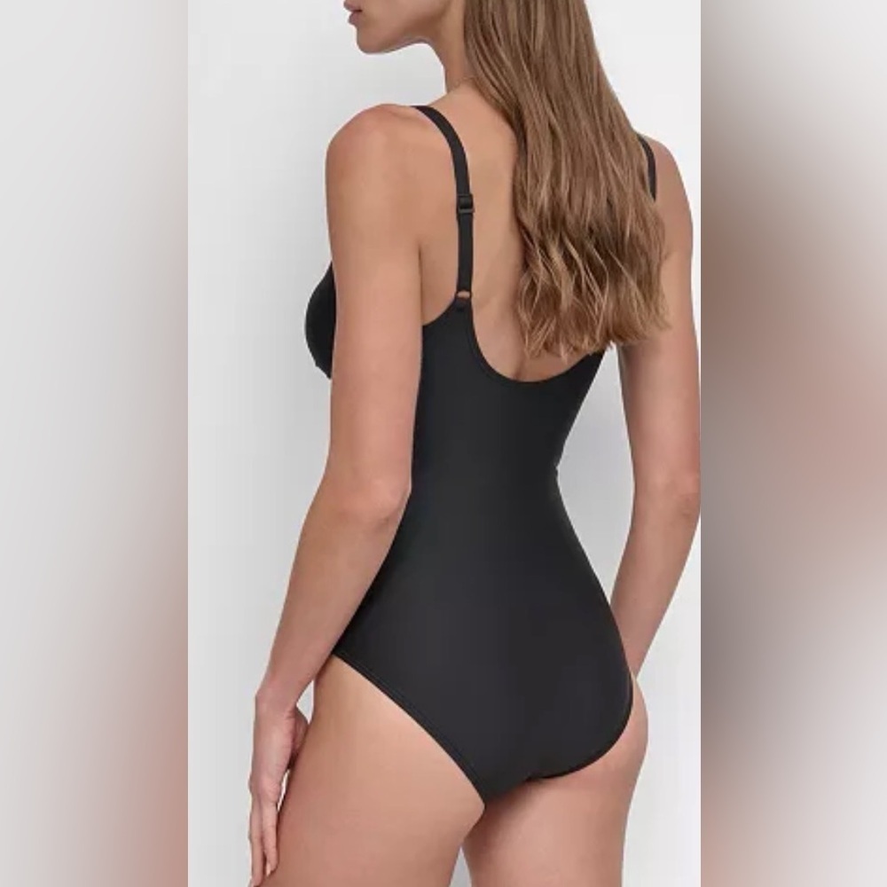 DKNY Crossover Tummy Control 1 pc Swimsuit - Picture 2 of 10